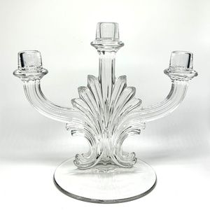 Vtg FOSTORIA Pattern #2484 Clear 9.5" 3 Candlestick Candelabra Glass